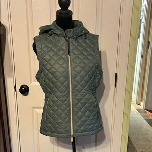 HKM Equestrian Quilted Green Hooded Vest